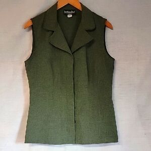 Briggs California Boutique Green Sleeveless Blazer Vest